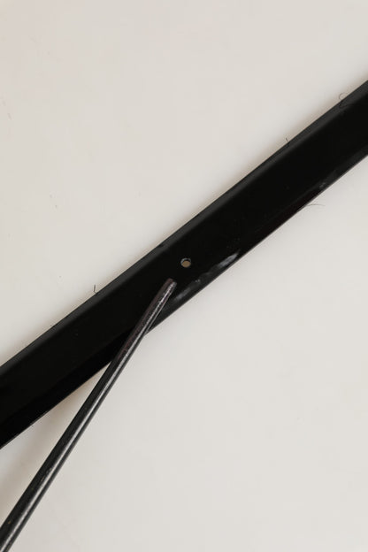Black Classic Leather Silver Tone Buckle Belt