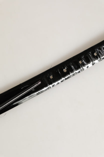 Black Classic Leather Silver Tone Buckle Belt