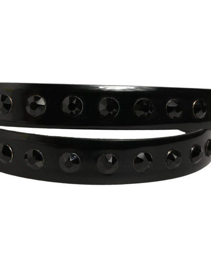 Black Leather Studs Silver Metal Buckle Belt