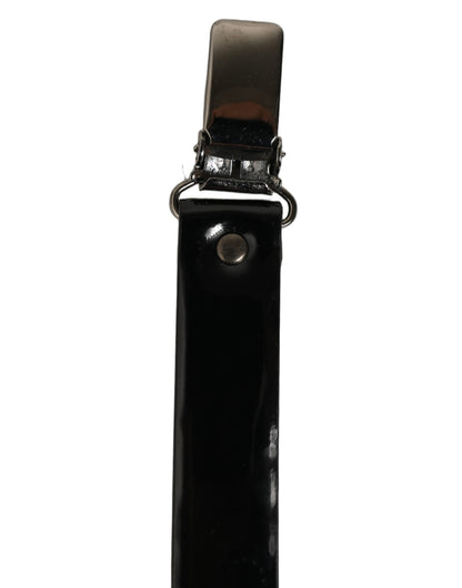 Black Adjustable Silver Metal Clips Suspenders