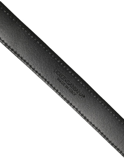 Black Canvas Leather Gold Metal Buckle Belt