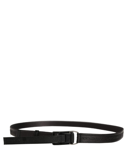 Men Black Nylon Webbing Plastic Buckle Belt