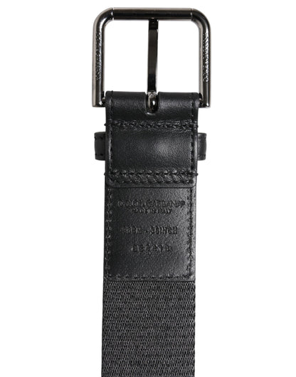 Black Green Logo Silver Tone Metal Buckle Belt