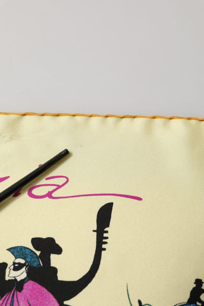 Cream Venezia Silk Twill Square Foulard Scarf