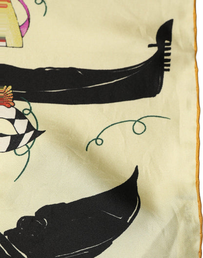 Cream Venezia Silk Twill Square Foulard Scarf