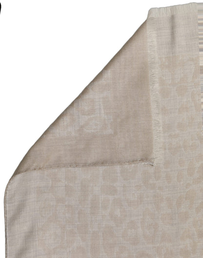 Men Beige Silk Wool Shawl Lace Stole Scarf