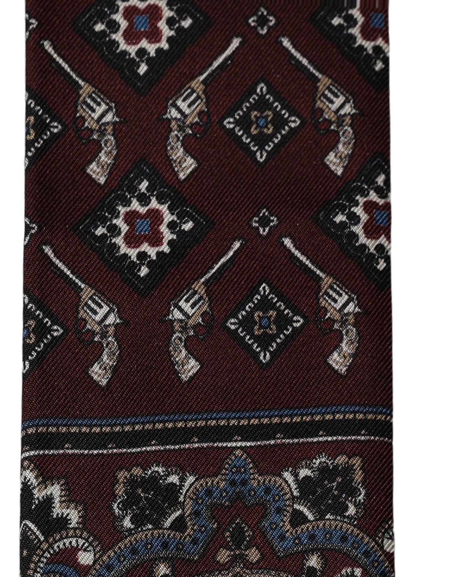 Burgundy Skinny Twilly Fringed Foulard Scarf