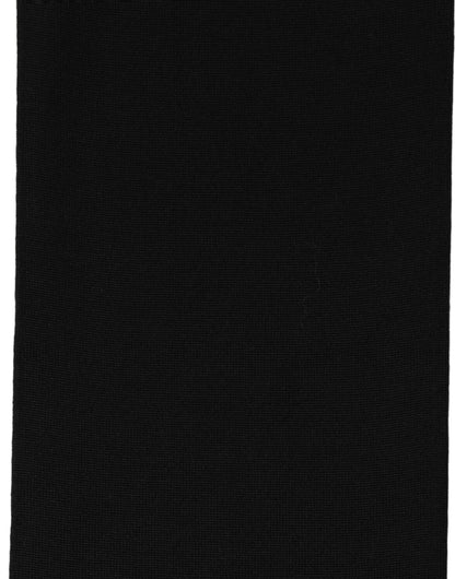 Black Wool Knitted Neck Shawl Foulard Scarf