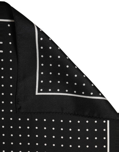 Black Polka Dot Pocket Square Foulard Scarf