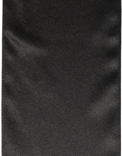 Men Black Satin Silk Skinny Neck Shawl Scarf