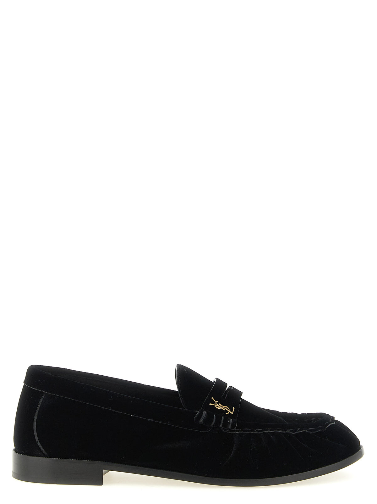 Black Viscose Slip-On Loafers