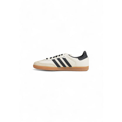 Beige Leather Athletic Sneakers