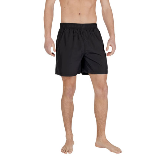 Black Polyester Swim Shorts