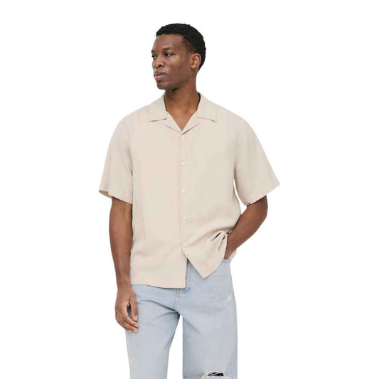 Beige Tencel Shortsleeve Shirt
