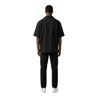 Black Cotton Shortsleeve Shirt