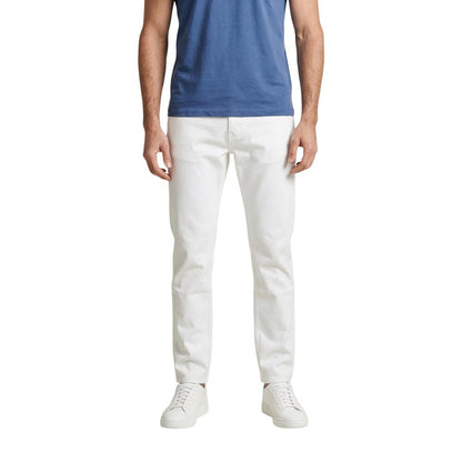 Beige Cotton Skinny Jeans