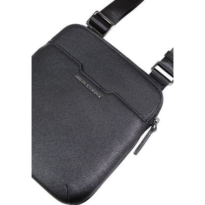 Black Polyester Messenger Bag
