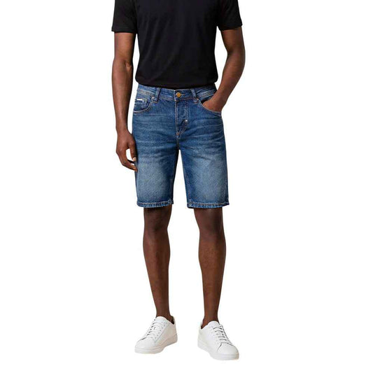 Blue Cotton Bermuda Shorts