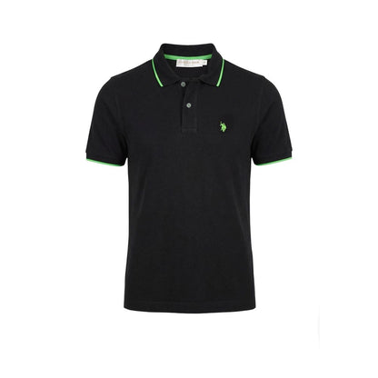 Black Cotton Polo Shirt