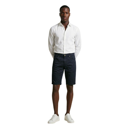 Blue Cotton Bermuda Shorts