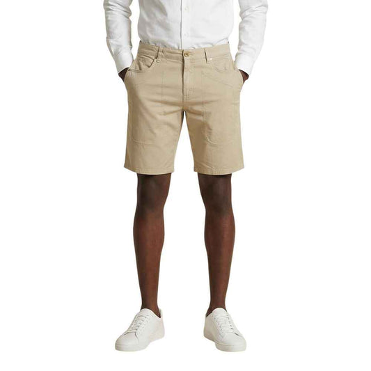 Beige Cotton Bermuda Shorts