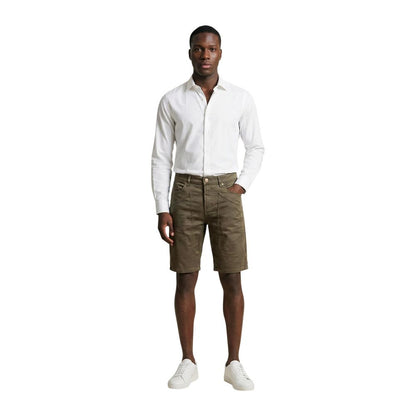 Bicolor Cotton Bermuda Shorts