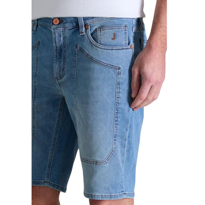 Light Blue Cotton Bermuda Shorts