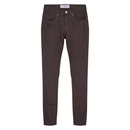 Brown Cotton Skinny Jeans