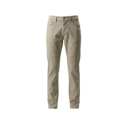 Beige Cotton Skinny Pants