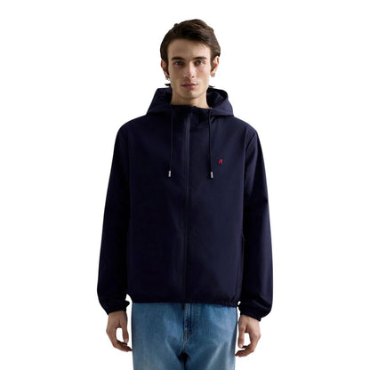 Blue Polyester Shell Jacket