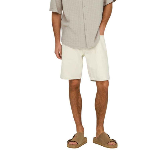 Beige Cotton Bermuda Shorts