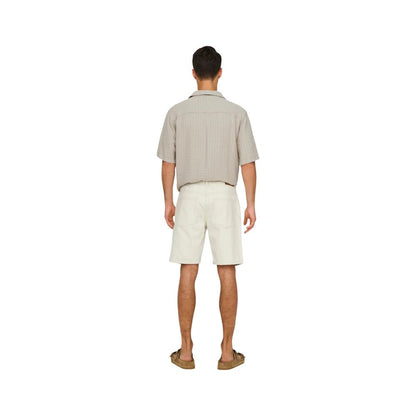Beige Cotton Bermuda Shorts