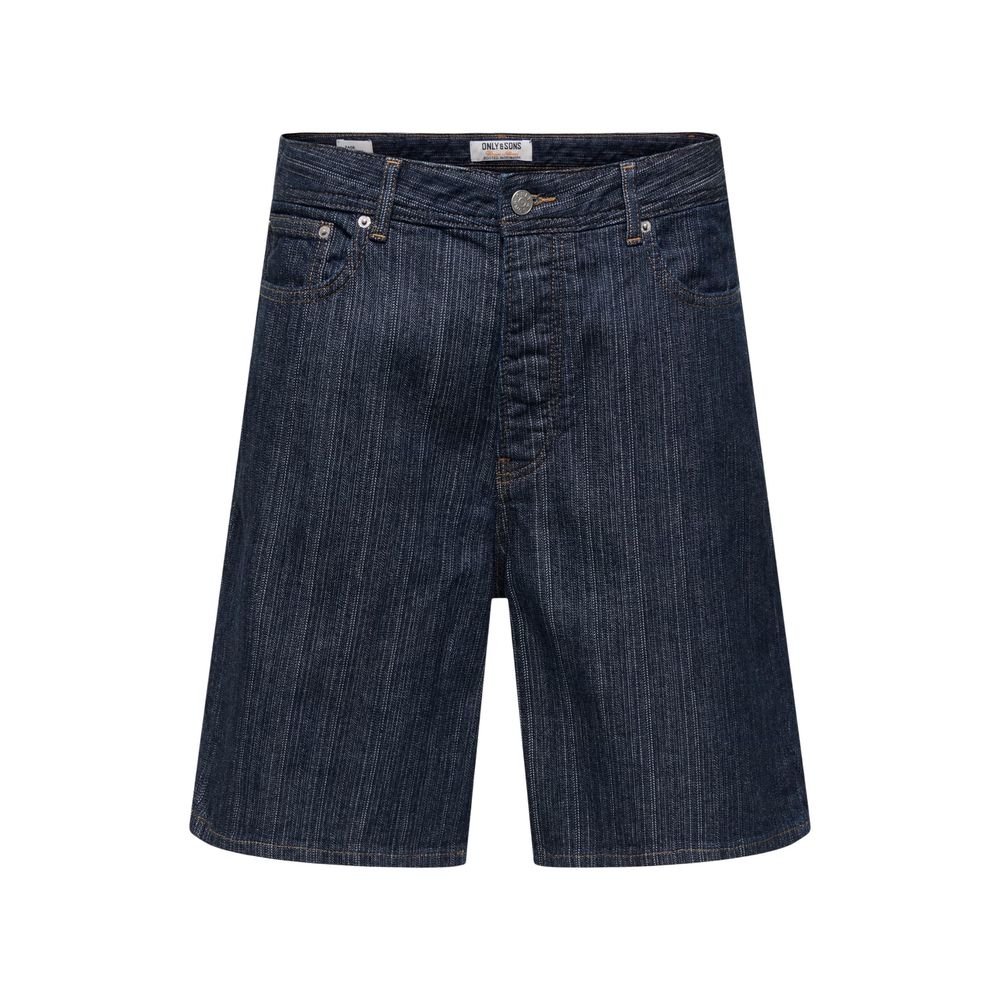 Blue Cotton Bermuda Shorts