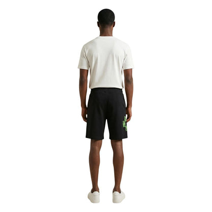 Black Cotton Bermuda Shorts