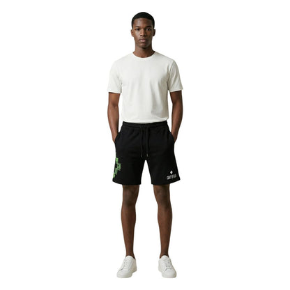 Black Cotton Bermuda Shorts
