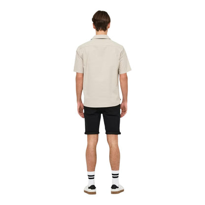 Beige Cotton Shortsleeve Shirt