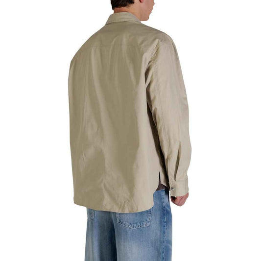 Beige Cotton Full-Length Jacket