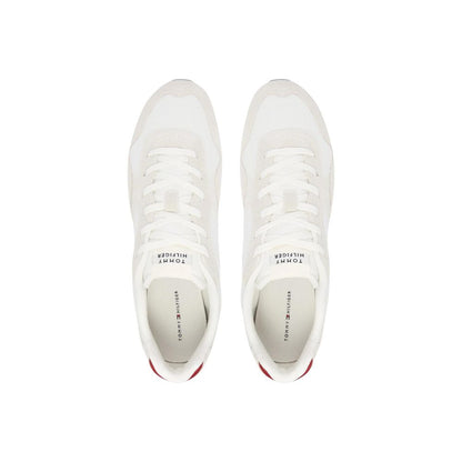White Recycled Polyester Low Top Sneakers