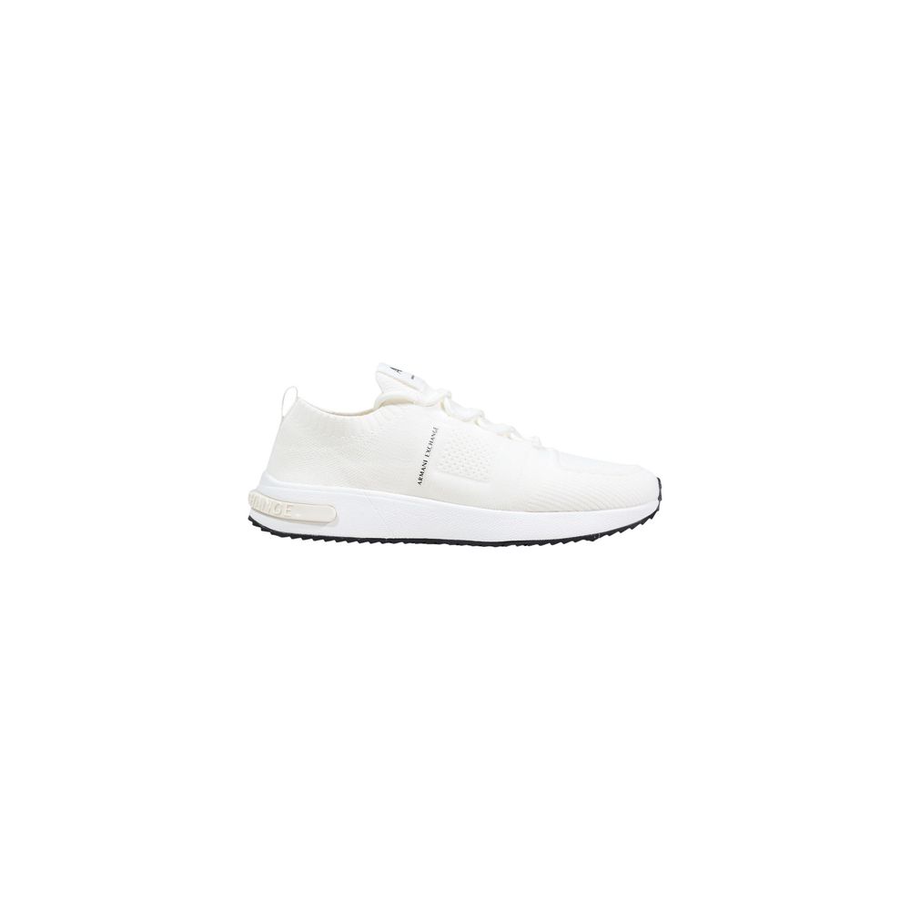 White Polyester Athletic Sneakers