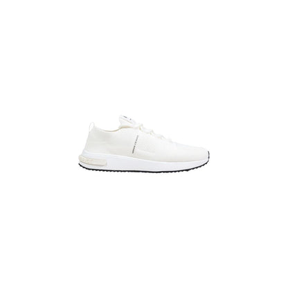 White Polyester Athletic Sneakers