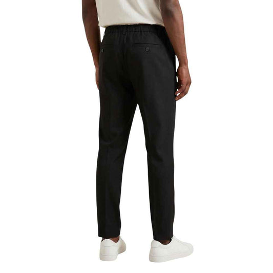 Black Cotton Casual Pants