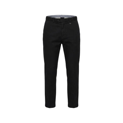Black Cotton Casual Pants