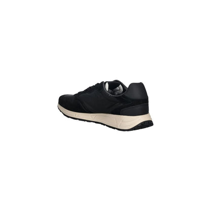 Black Polyester Athletic Sneakers