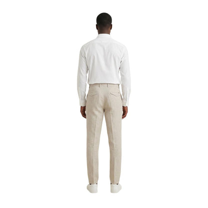 Beige Linen Casual Pants