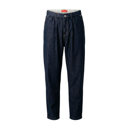 Blue Cotton Casual Pants