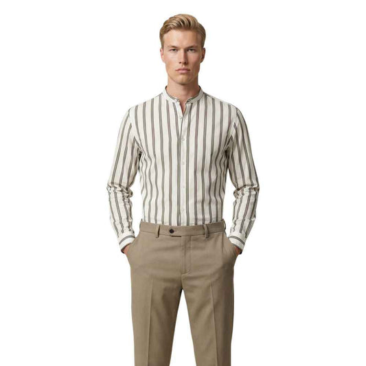 White Cotton Pattern Shirt