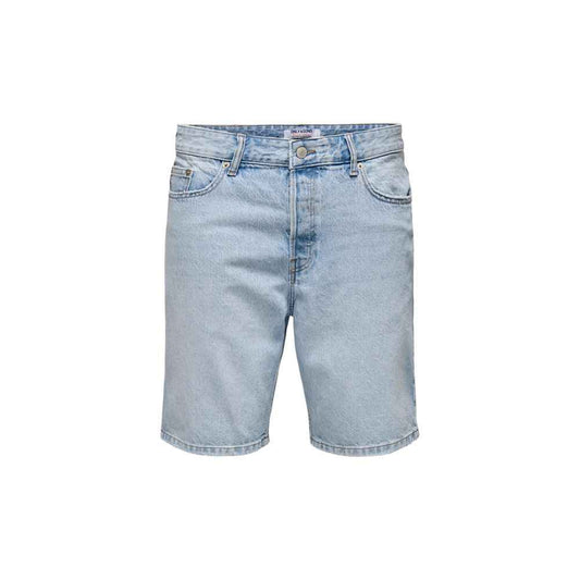 Light Blue Cotton Bermuda Shorts