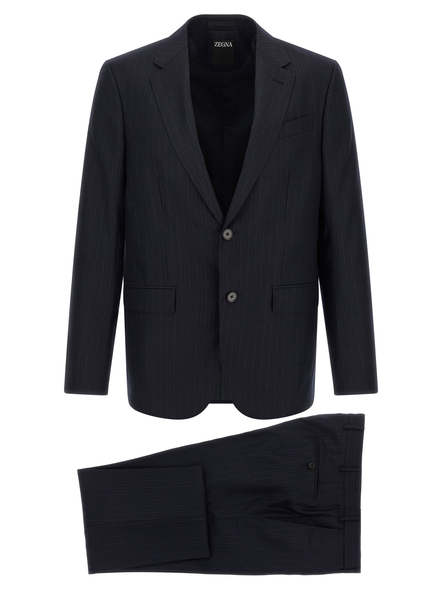 Blue Wool Two-Piece Suit