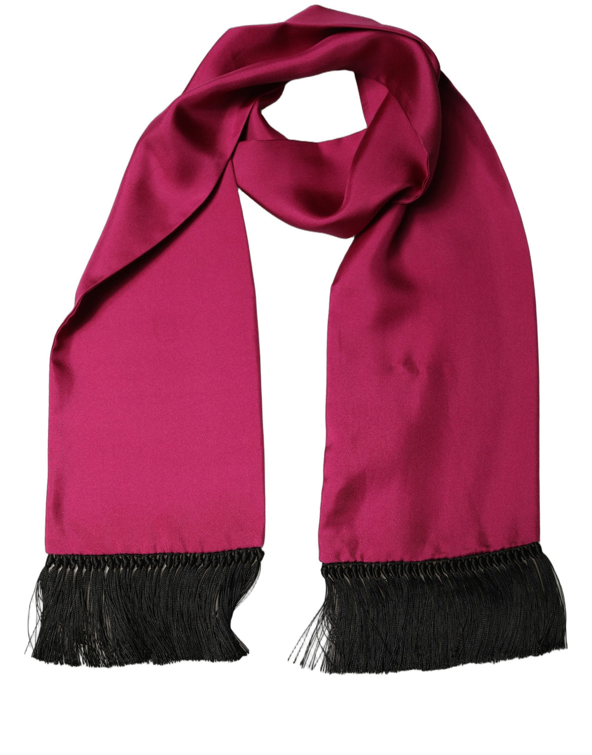 Men Burgundy Silk Fringed Lace Stole Scarf