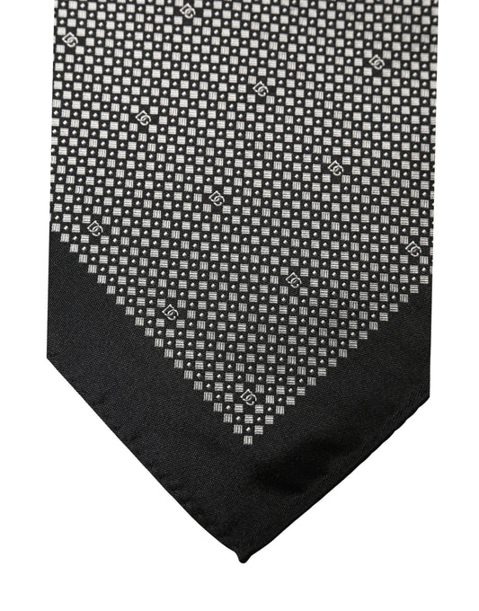Black White Patterned Pocket Square Scarf